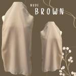Tudung Ria Shawl Plain – Nude Brown - Image 2