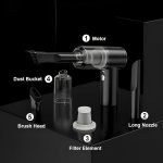 9000Pa Mini Cordless Rechargeable & Portable Car Vacuum for Home Office - Image 3