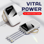 LED Torch Light Power Bank with Built-in 4 Cables – 10000mAh - Image 7