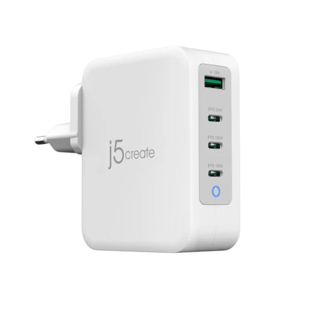 1ca1a196630075b25e9a909fdc61f6a9-1.jpg J5Create 130W GaN USB-C ® 4 Port Wall Charger JUP43130F - Image 1