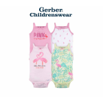 Gerber Flamingo Sleeveless Onesies Bodysuits 4pcs - Image 7