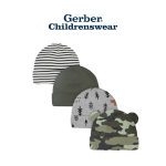 Gerber Baby Boys Bear Caps 4pcs