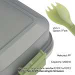 Lunch Box With 2 in 1 Spoon with Fork - Image 3