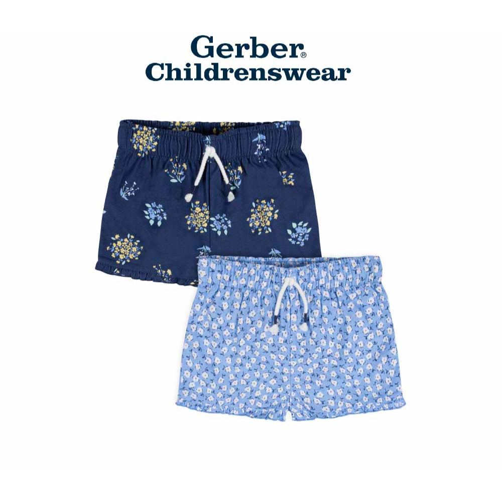 4b6546880e9fb2a5ec96baf585cdd087-2.png Gerber Baby Girl Blue Short Pant 2pcs - Image 1
