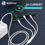 SIKENAI 1.2M 3 in 1 USB Quick Charge Foldable Cable VO-03 - Image 3