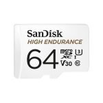 SanDisk MicroSD High Endurance 64GB Video Monitoring UHS-I C10 V30 U3 Memory Card