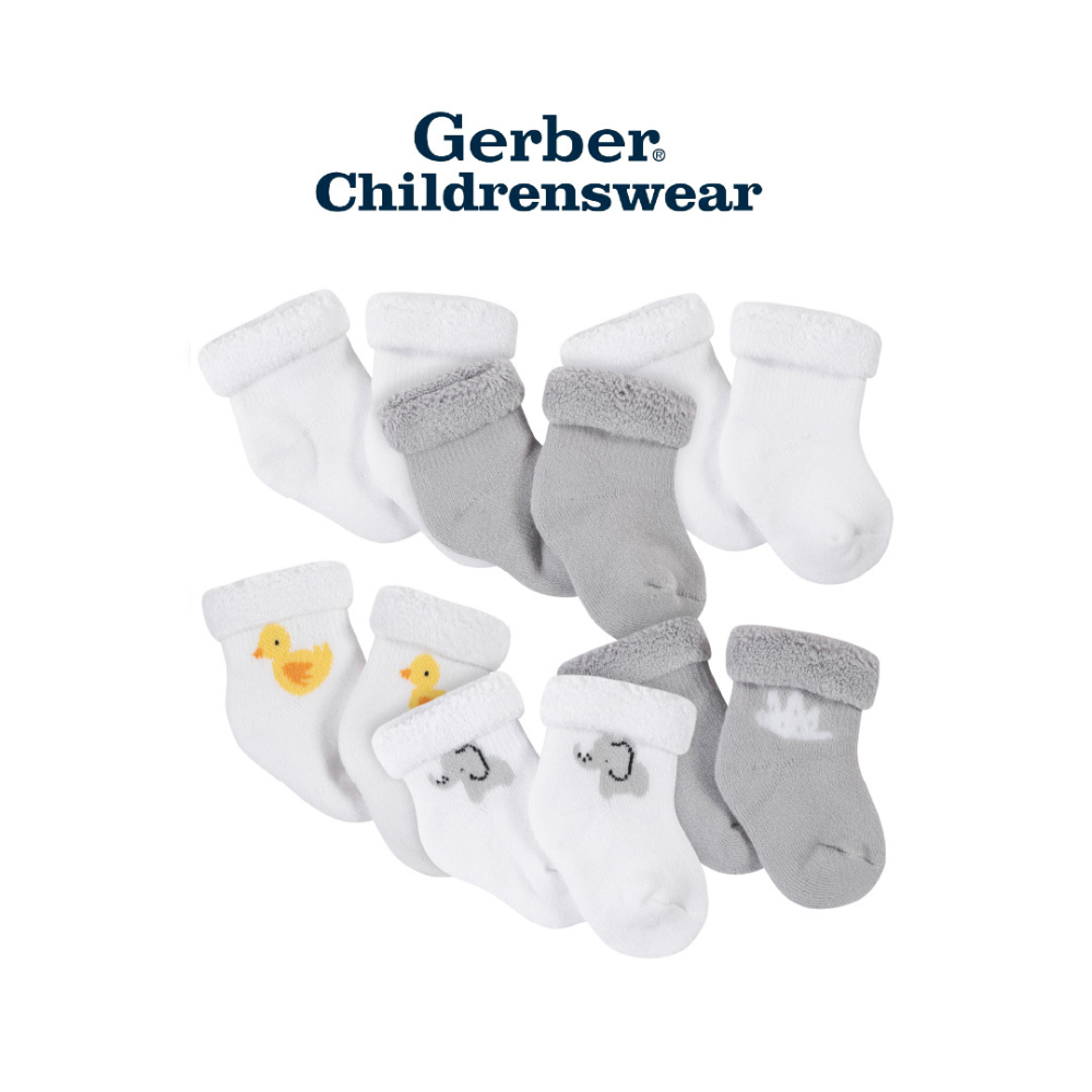 51e9d56795499f5ec925e168b5e1470f-2.png Gerber Baby Animals Wiggle-Proof Socks 6pairs - Image 1