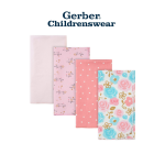 Gerber Princess Flannel Receiving Blankets 4pcs