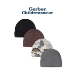 Gerber Baby Boy Dino Caps 4pcs