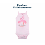 Gerber Flamingo Sleeveless Onesies Bodysuits 4pcs - Image 3