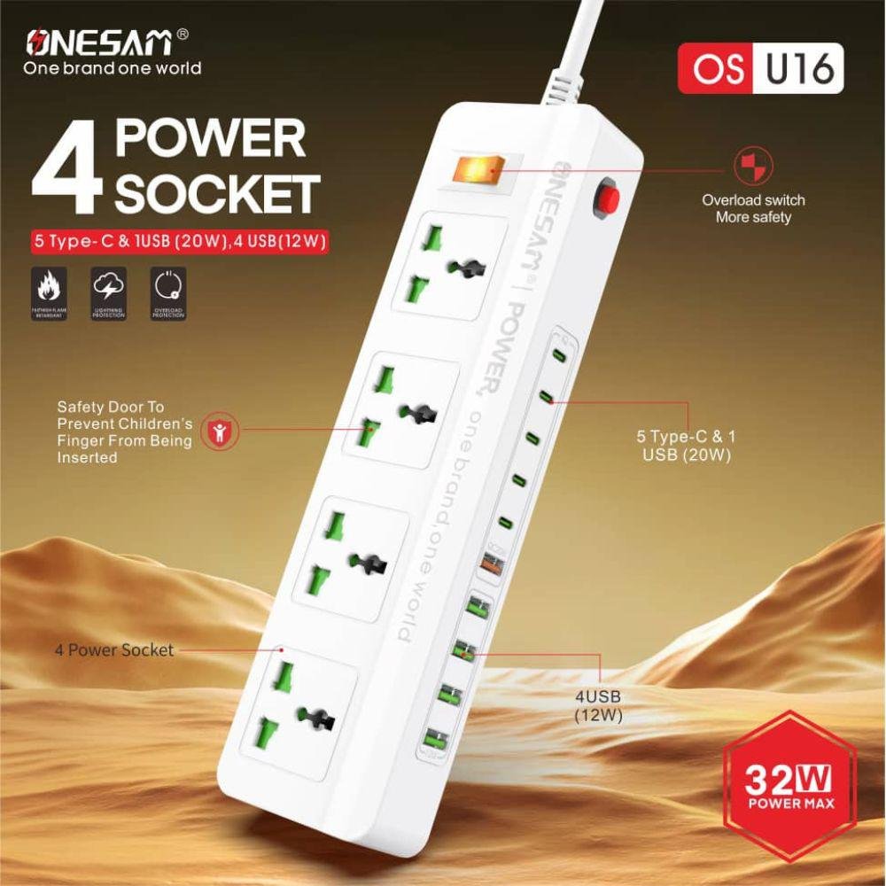 5cf6fc350dcf5c4d0ef3b2727c4a2989-2.jpg ONESAM 5 PD + 5 USB Power Socket OS-U16 - Image 1