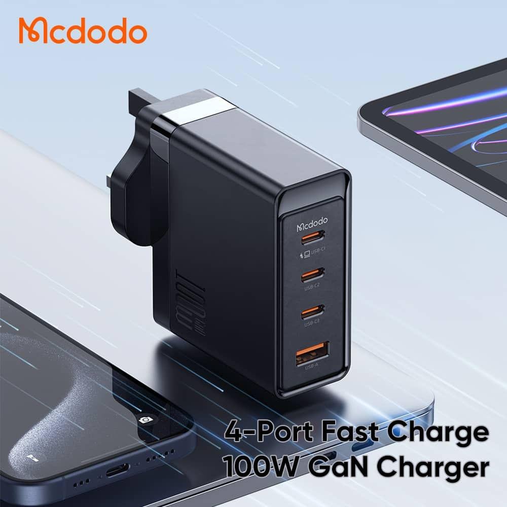 604556c57696994e3c40fa00c7f22550.jpg Mcdodo 100W GaN 4 Port Fast Charger Adapter(UK) CH-5130 - Image 1