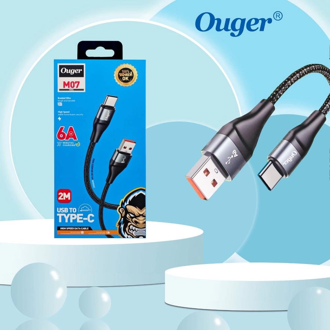 64d555083be325de43b918d6ab6f5ea6.jpg OUGER M07 6A 2M High Speed Data Cable – USB to Type C - Image 1