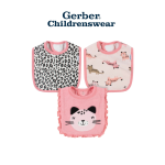 Gerber Girls Leopard Bibs 3pcs
