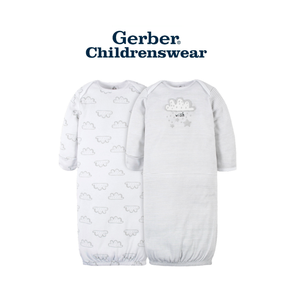 68b6bcbe99261fc8d05c1b8938503b2d-2.png Gerber Baby Animals Gowns 2pcs - Image 1