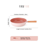 Neoflam FIKA Pink Wok with Glass Lid 26cm - Image 2