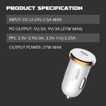 Ldnio USB-C Car Charger with Cable 27W C22Q - Image 5
