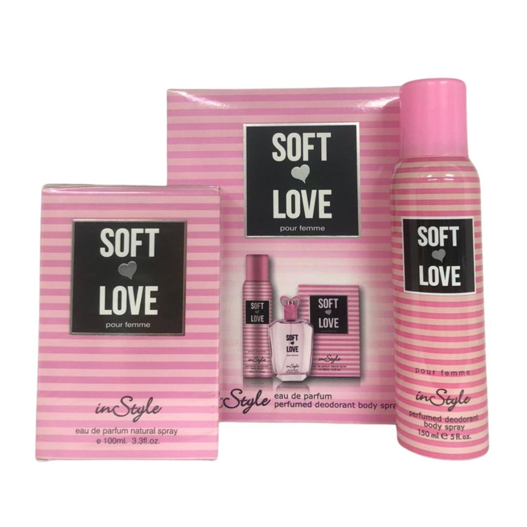 79f1765cc4d6620f0c0250c71d2a7e9b.jpg INSTYLE SOFT LOVE EDP 100ML + DEO 150ML - Image 1