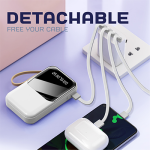 LED Torch Light Power Bank with Built-in 4 Cables – 10000mAh - Image 2