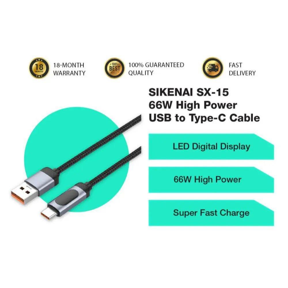 8a4015daa0f93cd22637cd560f57153b-2.jpg SIKENAI 1M Fast Charging Data Cable USB to Type-C SX-15 - Image 1