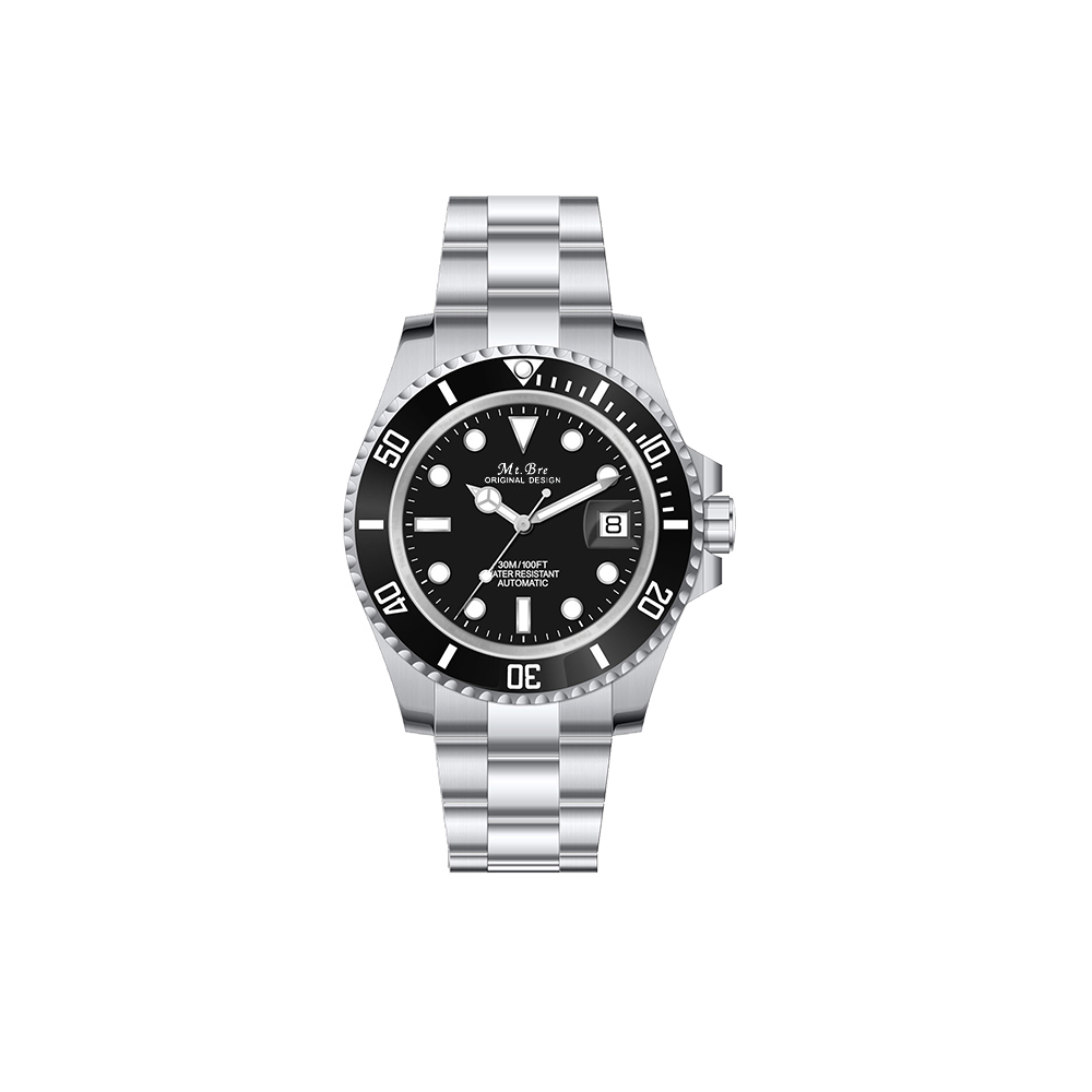 8e94708a2ff2de2aedade7aedb4067db-3.png ROERDUM Men Watch BA-8005-2 Submariner Black - Image 1