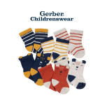 Gerber Fox Wiggle-Proof Jersey Crew Socks 6pairs