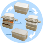 ECO Bamboo 2 Tier Lunch Box – 1200ml - Image 2