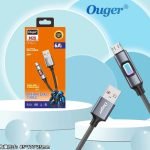 OUGER M20 6A 1000mm Color Breathing Lamp Fast Charging Data Cable – USB to Lighning