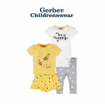 Gerber Baby Girl Daisy Outfit Set 4pcs