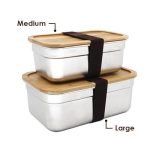 Bamboo Lid Stainless Steel SUS304 Lunch Box - Image 3