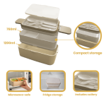 ECO Bamboo 2 Tier Lunch Box – 1200ml - Image 6