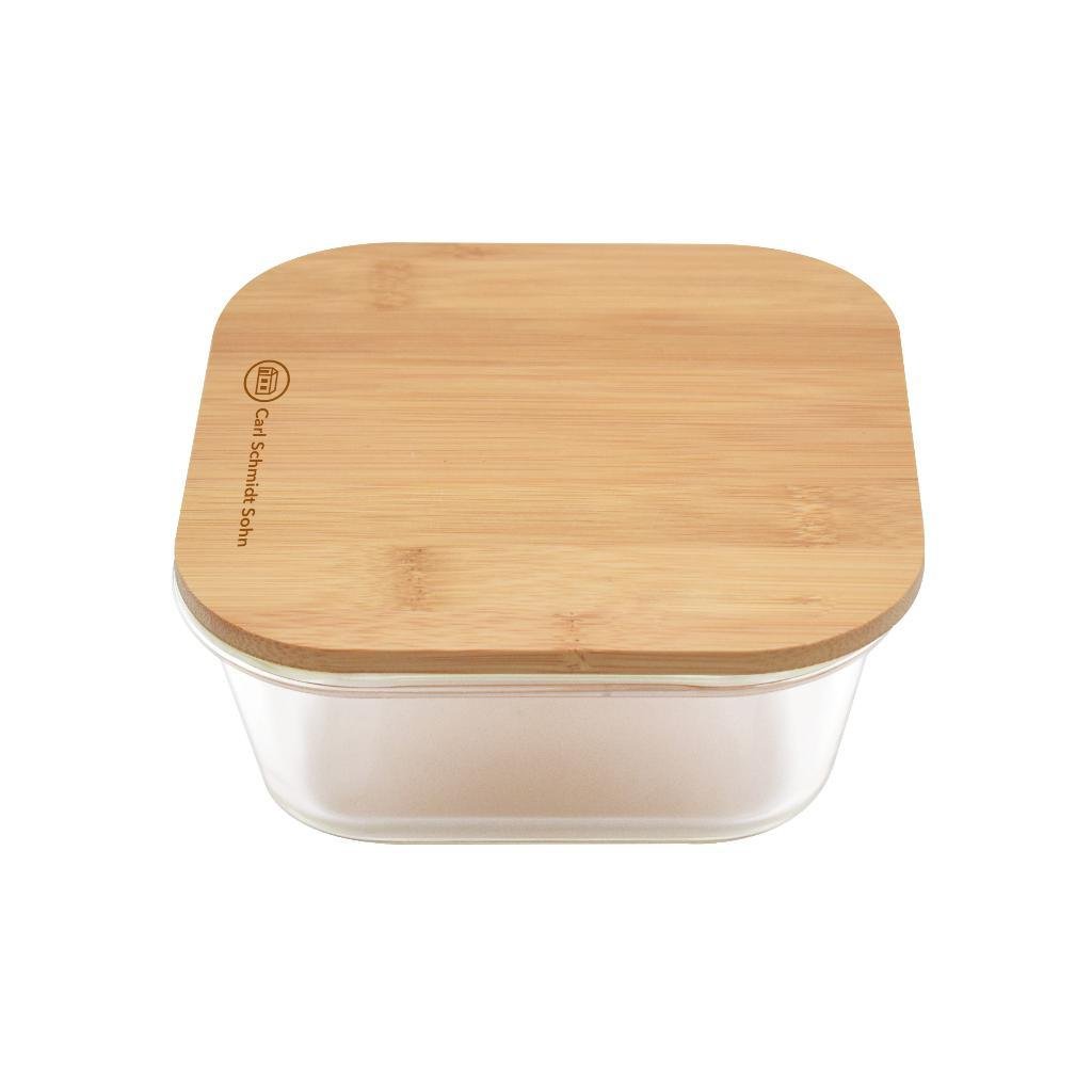 cf36131734d97c25cf849e26d0055655.jpg CSS Square Storage Container with Bamboo Lid 750ml - Image 1