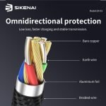 SIKENAI 1M 3A Fast Charging Metal Braided Cable SX-03 - Image 3