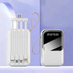 LED Torch Light Power Bank with Built-in 4 Cables – 10000mAh - Image 3