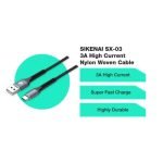 SIKENAI 1M 3A Fast Charging Metal Braided Cable SX-03
