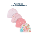 Gerber Baby Girl Princess Caps 4pcs