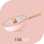 Neoflam FIKA Pink Wok with Glass Lid 26cm