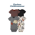 Gerber Dino Short Sleeve Onesies Bodysuits Newborn 4pcs - Image 7